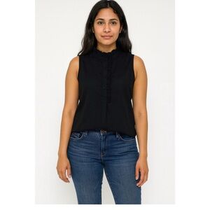 Elegant Sleeveless Black Blouse women’s J.Crew, black sleeveless rebel blouse